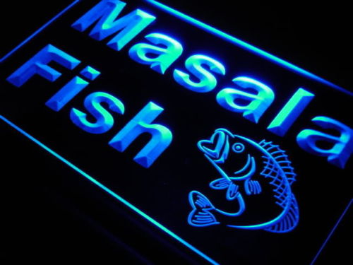 Masala Fish Restaurant Seafood Neon Light Sign